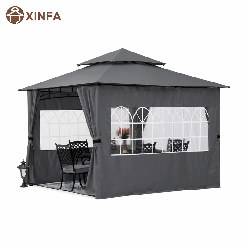 10\'x10 \'Outdoor Pavillebo für Terrasse mit Seitenwänden der Kirche, grau