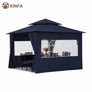 10\'x10 \'Outdoor Pavillebo für Terrasse mit Kirchenfenster Seitenwänden, blau