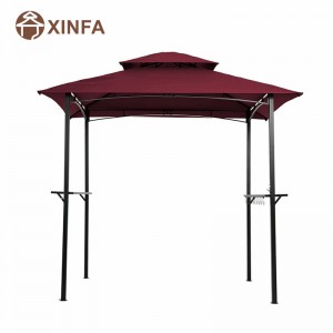 8 \\\\ \'x 5 \\\\\' Canopy Top Grill Pavillon Außen -Terrasse Gazebo -Tierheim mit robustem Stahlrahmen, rot