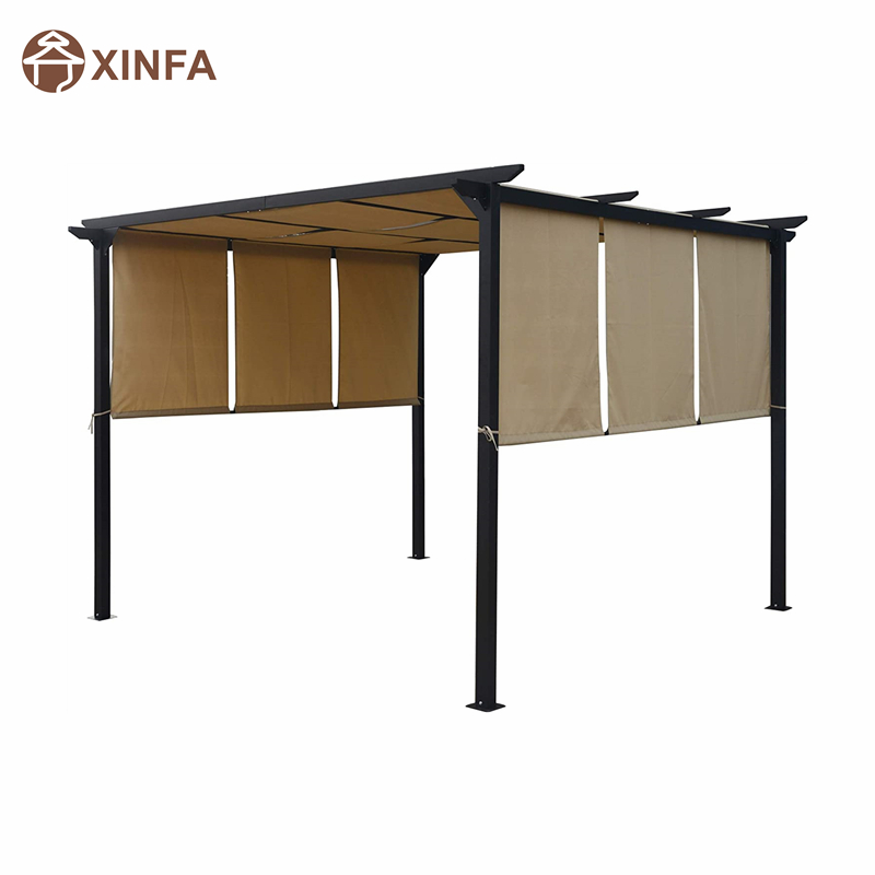 10 \\\\ \'x 10 \\\\\' Outdoor Retractable Pergola Pavillon Tent Home Dione Outdoor Stahl gerahmt, braun