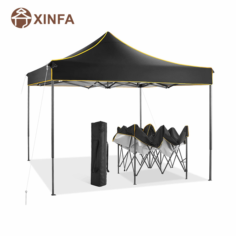 10x 10 Pop -up -Baldachin Zelt kommerzielle Instantpavillon -Wasserdopiezelt für Parteien Camping Schwarz